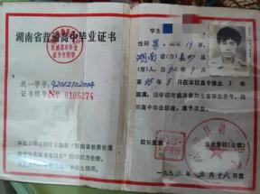 衡南二中1994年高中畢業證樣本—1994屆樣式、編號規則、補辦與查詢